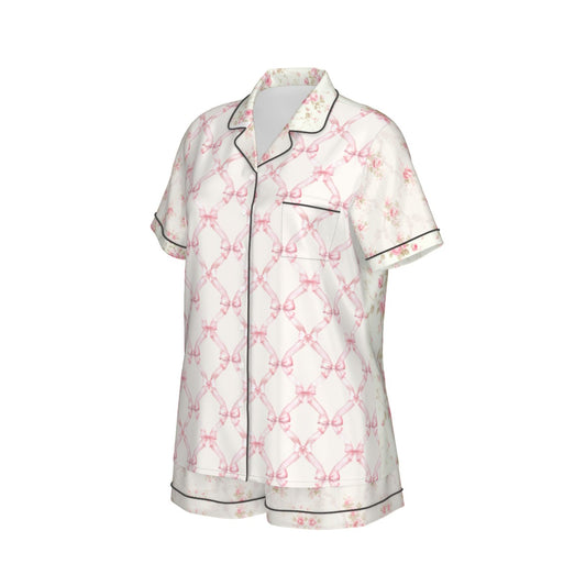 Womens Coquette Preppy Bow Pajamas