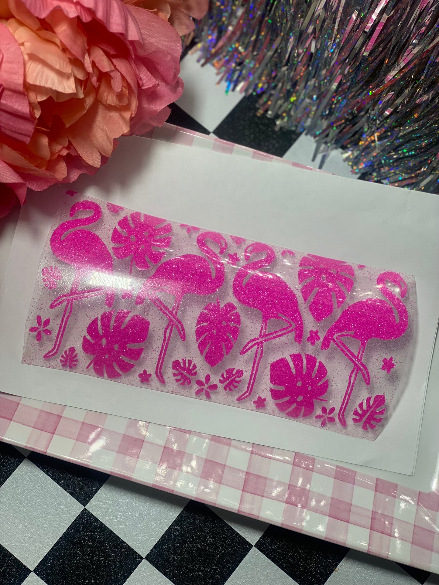 Flamingo hat transfer