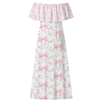 Womens Off The Shoulder Wrap Maxi Dress