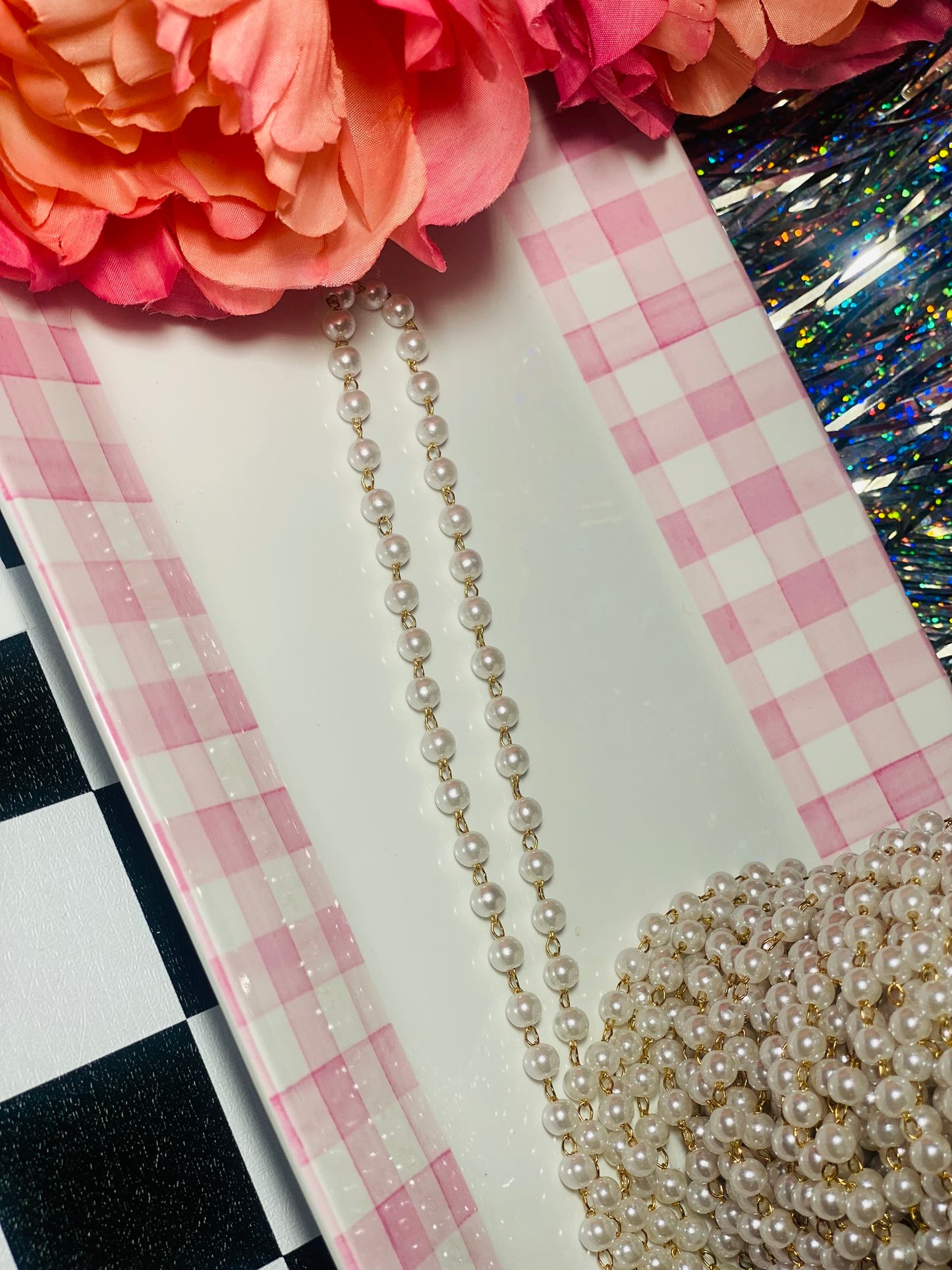 Pearl and Gold Hat chain.