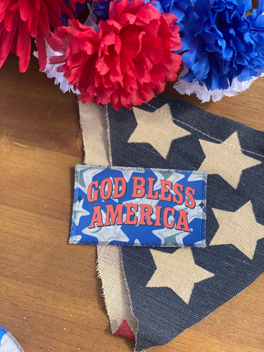 God Bless America Red & Blue ~ premium patch