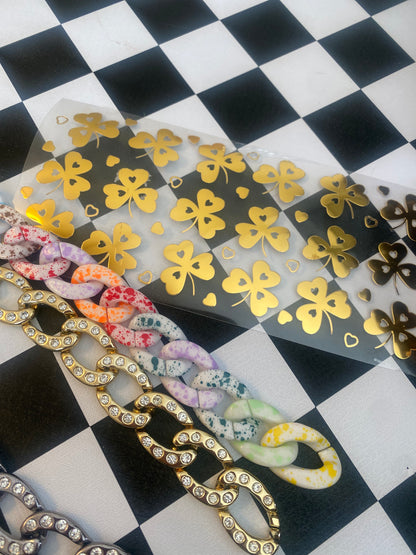 Gold Shamrock hat transfer